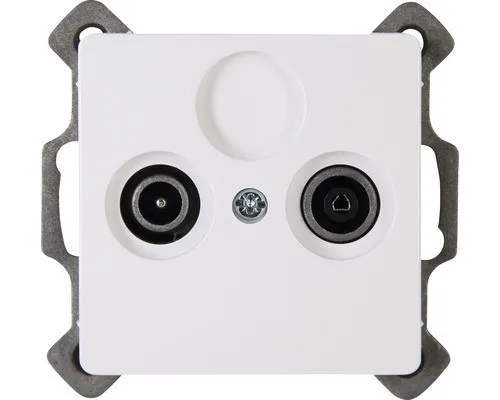 Kopp PARIS Antennensteckdose TV/RF, arktisweiß - 921302089 - Elegante Antennensteckdose für TV und Radio, ideal für eine saubere Installation. Perfekt für den modernen Wohnraum und sorgt für zuverlässigen Empfang.