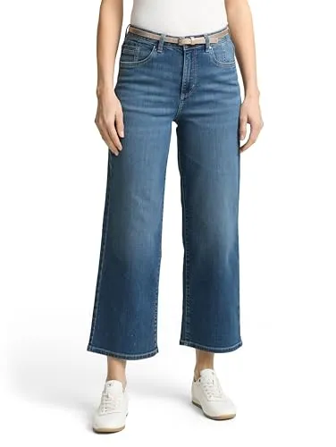 TOM TAILOR TTNELMA Culotte Jeans - Modische Five-Pocket Jeans - Die TTNELMA Culotte Jeans von Tom Tailor bietet hohen Tragekomfort mit breitem Bein und modernem Schnitt. Ideal für Freizeit und besondere Anlässe. Pflegeleicht und stylisch!