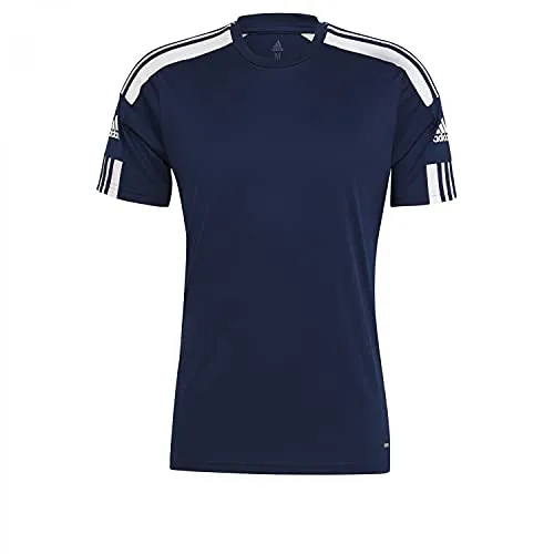 adidas Herren Squadra 21 Jersey, Team Navy/White, L - Trainingsbekleidung mit regulärem Schnitt und Rundhalsausschnitt, aus 100 % recyceltem Polyester für umweltbewusste Sportler.