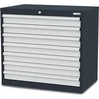 Simplaflex Schubladenschrank CL9H080700 - Werkzeugschrank mit 7 stabilen Schubladen, abschließbar und mit zentraler Verriegelung. Ideal für Werkstätten, aus pulverbeschichtetem Stahl, Made in Germany.