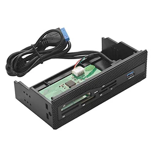 5,25 Zoll Interner Kartenleser, Multifuntions Interner Card Reader Dashboard PC Frontplatte USB 3.0 Port Unterstützung für M2-, MSO-, SD-, MS-, XD- und 64G TF Karten