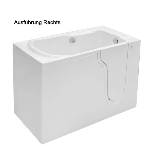 FREEDOM Sitzwanne mit Tür - Seniorenwanne 127 x 66 x 93,6 cm - Sanitäranlagen & Zubehör, ideal für Senioren und pflegebedürftige Menschen mit sicherem Zugang durch die Tür und einem speziellen Ablaufsystem für 40% schnelleres Entleeren.