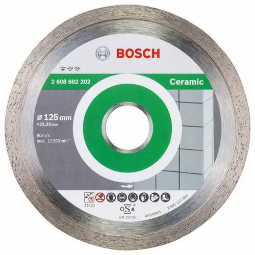 Bosch Diamanttrennscheibe 125 mm für Fliesen - Präzise Diamanttrennscheibe für Fliesen, Keramik und Porzellan. Hohe Qualität für exakte Schnitte und zuverlässige Ergebnisse. Ideal für den professionellen Einsatz mit Winkelschleifern.