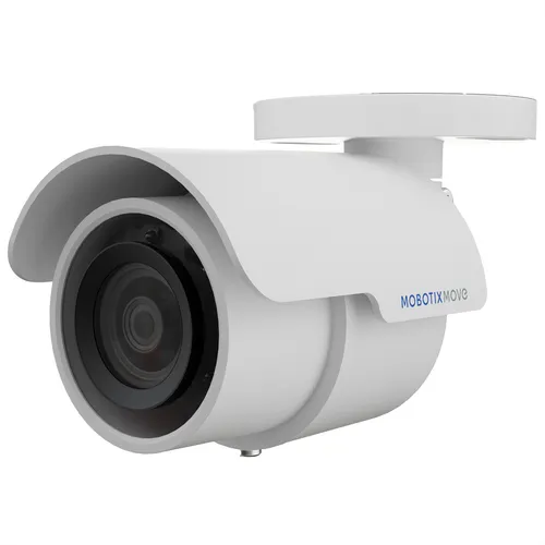 MOBOTIX MOVE BulletCamera - Überwachungskamera für den Außenbereich mit 5 MP und verschiedenen Brennweiten, ideal für Tag und Nacht, bietet gestochen scharfe 1080p Auflösung und PoE für einfache Installation.