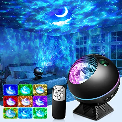 Sternenhimmel Projektor Kinder Weihnachtsgeschenke Weihnachtsbeleuchtung Mädchen Geschenke, 3 in1 Mond weihnachten deko Nachtlicht Kinder, Fernbedienung Planetarium Projektor, Home decoration