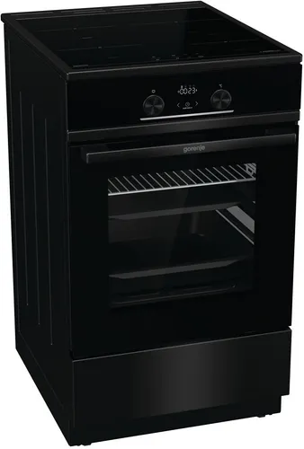 Gorenje GEIT5C60BPG -740801 Standherd Schwarz - Herd mit Induktionskochfeld, 11 Backofenfunktionen und AquaClean Reinigungsfunktion für müheloses Putzen. Ideal für moderne Küchen mit begrenztem Platz.
