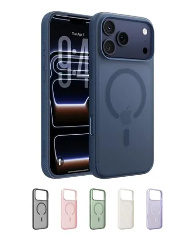 Belkin Grip Magnetische Schutzhülle für iPhone 17 Pro Max - Smartphone Hülle in dunkelblau, bietet optimalen Schutz und ist kompatibel mit MagSafe für einfaches Anbringen von Zubehör.