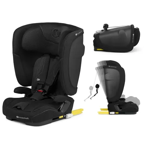 Kinderkraft FIX2GO i-Size – Sicherer und komfortabler Autokindersitz für 76–150 cm - ISOFIX Autokindersitz mit SAFERIDE SENSOR für sichere Befestigung und 5-fach verstellbarer Neigung für optimalen Komfort auf jeder Fahrt. Ideal für Kinder von 15 Monaten bis 12 Jahren.