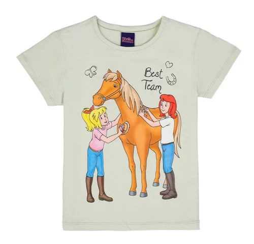 Bibi & Tina T-Shirt Bibi und Tina Mädchen T-Shirt braunes Pferd Amadeus almost aqua (1-tlg)
