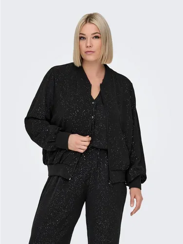 ONLY CARMAKOMA Bomberjacke CARJOSEE - Schwarz M (46) - Funktionsjacke aus 56% recyceltem Polyester, pflegeleicht und ideal für umweltbewusste Mode. Perfekt für jeden Anlass mit normaler Passform und stylischem Rippbündchen.