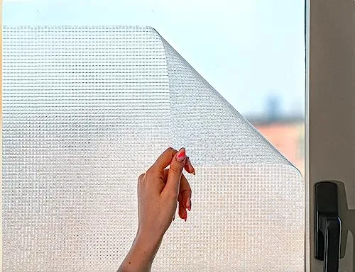 MARAPON Fensterfolie Blickdicht von aussen mit Mosaikmuster 0,60x2 m Sichtschutzfolie Fenster mit statischer Haftung, Milchglasfolie für Sichtschutz Fenster, Folie Fenster bunt fensterfolie bunt