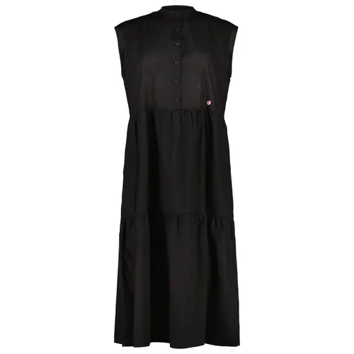 MALOJA PilatusM. DEEP BLACK - XS - Wadenlanges Kleid aus Biobaumwolle mit floralen Allover-Prints, ideal für einen einzigartigen Look in der aktuellen Kollektion LA VIA.