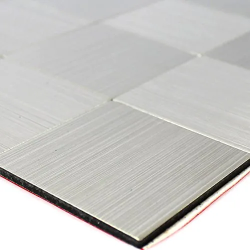 Metall Mosaik Fliesen Selbstklebend Mikros Silber Quadrat 50