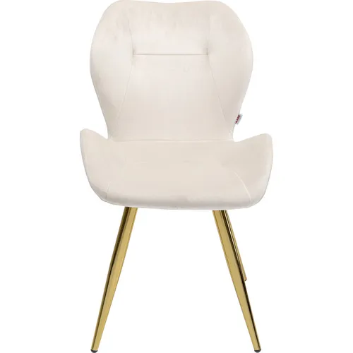 Polsterstuhl Viva in Beige mit Samtoptik von Kare Design - Eleganter Esszimmerstuhl mit modernem Design und robustem Stahlgestell. Ideal für stilvolle Essbereiche, sorgt für Komfort bei jeder Mahlzeit.