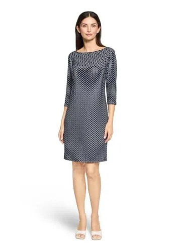Betty Barclay Damen Etuikleid 3/4 Arm Dunkelblau/Weiß - Elegantes Etuikleid für Damen in Dunkelblau/Weiß. Figurschmeichelnde Passform und 3/4-Ärmel – ideal für Büro und Freizeit. Der weiche, elastische Stoff sorgt für hohen Tragekomfort und Bewegungsfreiheit.