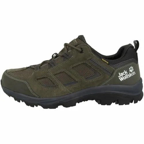 Jack Wolfskin Herren Vojo 3 Texapore Low M - Wasserdichter Wanderschuh, atmungsaktiv und komfortable Passform für Tagestouren, Khaki Phantom, 44.5 EU