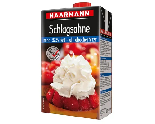 NAARMANN Milch, Naarmann Schlagsahne 32 Prozent Fett ultrahocherhitzt sahnig 1000g