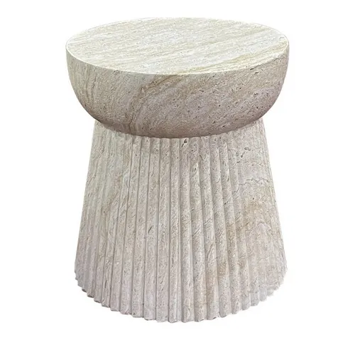 LebensWohnArt Gartentisch Design Beistelltisch FIBRA 45cm Fieberglass Outdoor Betonoptik