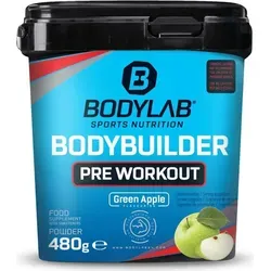 Bodylab24 Bodybuilder Pre Workout Grüner Apfel 480g - Aminosäure L-Citrullin mit 200mg Koffein pro Portion für den perfekten Schwung beim Training. Erfrischender, fruchtiger Geschmack für ein motivierendes Workout.