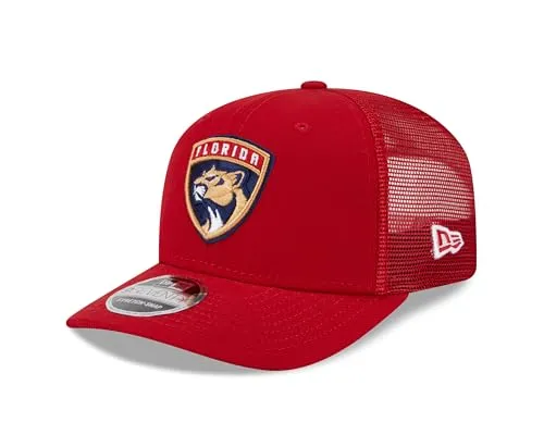 New Era Florida Panthers 9Seventy Stretch-Snap NHL Trucker Cap Rot - One-Size - Offizielle New Era Trucker Cap mit Buffalo Sabres Logo-Stick. Atmungsaktive Mesh-Rückseite, verstellbarer Stretch-Snap-Verschluss und vorgeformter Schirm sorgen für optimalen Tragekomfort. Ideal für jeden NHL-Fan.