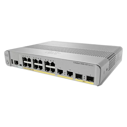 Cisco Catalyst 3560-CX 12 Port PoE Switch - Zuverlässiger Catalyst Switch mit 12 Ports und 10G Uplinks. Ideal für professionelle Netzwerkinfrastrukturen und effiziente Energieverteilung.