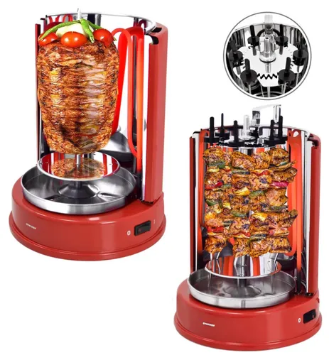 DÖNERGRILL KEBABGRILL HÄHNCHENGRILL ARAGON mit Kontrollleuchte - Kontaktgrill für köstliche Döner und Kebabs, mit 1400 W Leistung und praktischer Kontrollleuchte für optimale Grillresultate.