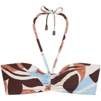 Marc O'Polo Damen Triangel-Bikini-Top Breezy Leaf - Elegantes Dreiecks-Bikini-Top aus GRS-zertifiziertem Recyclingmaterial. Ideal für Pool und Strand, schnelltrocknend und beständig gegen Chlor und Salzwasser. Der moderne Blätter-Print und der edle Cappuccino-Ton verleihen feminine Eleganz.