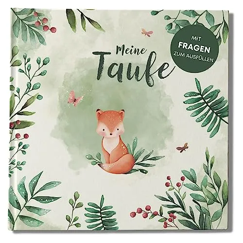 MAVANTO Taufbuch mit Fragen zum Ausfüllen für Mädchen & Jungen - Hochwertiges Gästebuch Meine Taufe für unvergessliche Erinnerungen, Glückwünsche & Fotos
