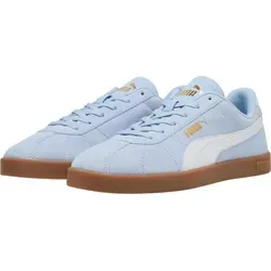 PUMA Club II Suede Sneakers Erwachsene, Gr. 45 - Haute Tropic Weiß Gold Blau - Stylische Sneaker für Erwachsene aus hochwertigem Wildleder, perfekt für ganztägigen Komfort und ein trendiges Streetstyle-Outfit. Erobere die Stadt mit PUMA!