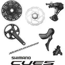 Shimano CUES Komplettgruppe 1x11 - Hochwertige 1x11-Gang Komplettgruppe von Shimano für präzise Schaltvorgänge und optimale Leistung. Ideal für Ihr Fahrrad-Upgrade.