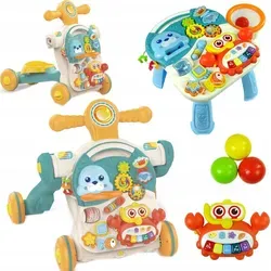COIL Babywalker Lauflernwagen 5in1 - Babywalker ab 12 Monaten, vielseitig als Lernspielzeug und Spieltisch nutzbar, fördert die motorischen Fähigkeiten und sorgt für Spielspaß in Grün.