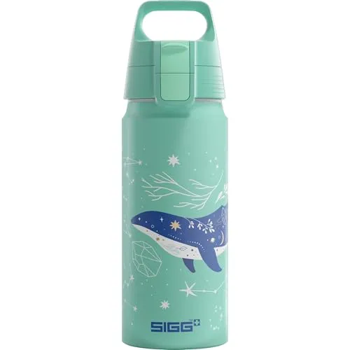 SIGG Trinkflasche WMB One Kids Dive, 0,6 Liter, Aluminium, blau - Trinkflasche für Kinder, aus leichtem, schadstofffreiem Aluminium mit One-Verschluss für einfaches Trinken. 100% auslaufsicher und ideal für Schule und Freizeit.
