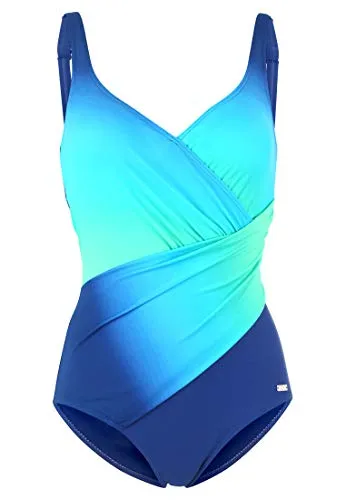 Lascana Damen Badeanzug - Badeanzug für Damen mit verstellbaren Trägern und Shaping-Einsatz, ideal für eine perfekte Passform und stimmungsvolles Design in Wickeloptik.