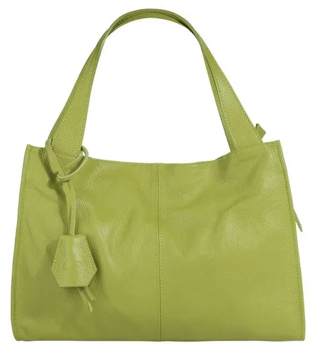 Cluty Shopper Damen 021850 in Grün – Stilvoller Rindleder-Shopper - Handtasche aus 100 % Rindleder mit geräumigem Hauptfach und praktischem Smartphonefach. Ideal für den Alltag, stylish und funktional!