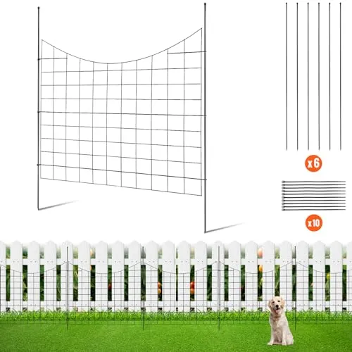 VEVOR 5er-Set Dekorativer Gartenzaun 75x93cm - Beeteinfassungen aus robustem Kohlenstoffstahl, einfache Installation mit Bodenanker, ideal für stilvolle Gartenabgrenzungen und lange Haltbarkeit.