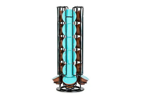 Intirilife Kaffee Kapselhalter für Dolce Gusto - 24 Kapseln, 360° rotierbar, stilvoll schwarz - Kaffeezubehör & Espressozubehör - Eleganter Kapselhalter für 24 Dolce Gusto Kapseln, 360° drehbar für einfache Auswahl, mit rutschfester Samt-Unterseite zum Schutz Ihrer Oberflächen.