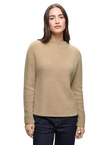 Stehkragenpullover STREET ONE für Damen - sanded beige - Stylischer Pullover aus softem Materialmix, ideal für gemütliche Tage. Der Stehkragen und die langen Ärmel bieten Wärme und modernen Komfort.