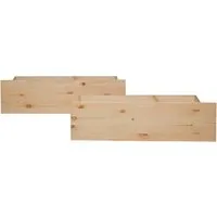 Homestyle4u Bettkasten 2er Set in Braun 82x22x53 cm - Praktisches Bettkasten Set aus massivem Kiefernholz mit 2 stabilen Schubkästen auf Rollen für zusätzlichen Stauraum unter dem Bett. Ideal für Bettwäsche und Kleidung.