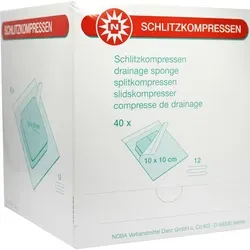 Schlitzkompressen 10x10cm - 80 St - Kompressen & Verbände, 12-fach steril für hygienische Wundversorgung und optimale Flüssigkeitsaufnahme.