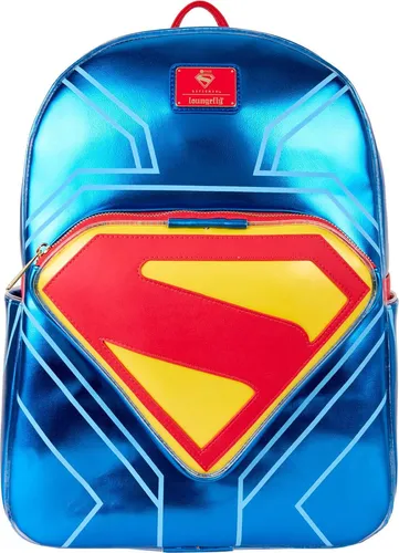 Warner Bros by Loungefly Full-Size Rucksack Superman - Schulrucksäcke mit coolem Superman-Design, offiziell lizenziert und aus robustem Nylon gefertigt, ideal für Schule und Freizeit.