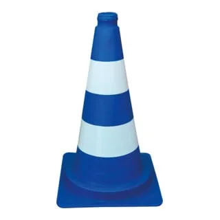 Schake Leitkegel tagesleuchtend, blau / weiß, Höhe: 320 mm