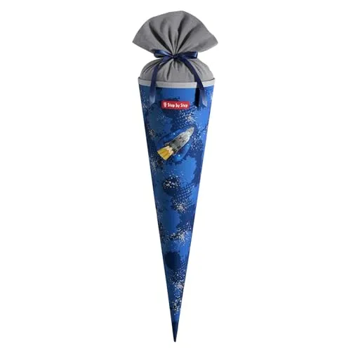Step by Step Schultüte mit Bändchen - Wunderschöne Schultüte im passenden Design zum Ranzen. Ideal für den ersten Schultag mit 5 Litern Volumen für Geschenke. Hergestellt aus recyceltem Material – für eine bunte Einschulung und ein gutes Gewissen.