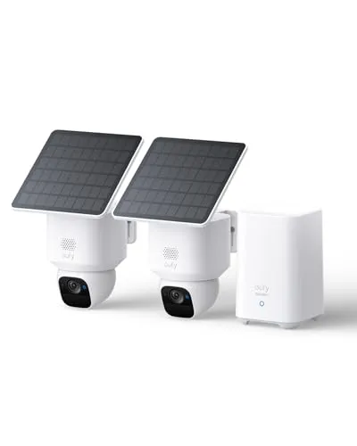 eufy eufyCam Solo E30, 2er-Pack Solar Überwachungskamera - Überwachungskamera mit 360° Schwenk und KI-Tracking für umfassende Sicherheit. Genießen Sie 2K-Qualität und lokale Speicherung ohne monatliche Abo-Kosten.