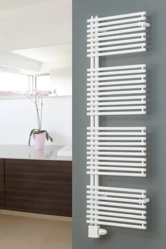 Ximax Badheizkörper Helene 1567 mm x 500 mm Weiß 783 Watt - Eleganter Designheizkörper Helene mit seitlicher Öffnung, ideal für stilvolle Bäder. Hergestellt in Europa aus hochwertigem Stahl, bietet er eine unempfindliche Oberfläche und flexible Installation.