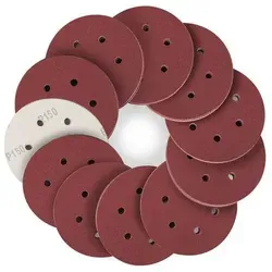Schleifpapier 150 mm Klett 6 Loch 50 Exzenterschleifer 150 Körnung - Hochwertiges Schleifpapier 150 mm Klett, 6 Loch, 50 Stück für Exzenterschleifer. Perfekt für glatte Oberflächen von Holz, Metall und Kunststoff. Mit 150 Körnung erreichst du präzise Ergebnisse und eine effiziente Staubabsaugung.