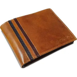 ROYALZ Leder Portemonnaie für Herren Geldbörse Vintage Geldbeutel Portmonee Etui 8 Kartenfächer Vintage - Braun