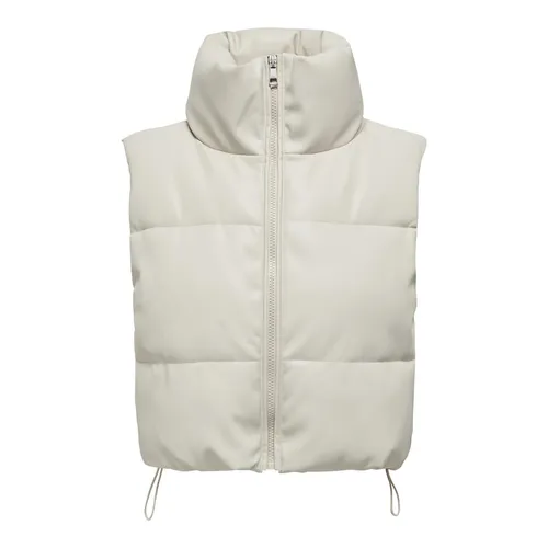 ONLY Outdoorjacke ONLELSIE FAUX LEATHER WAISTCOAT CC OTW - Stylische Outdoor-Weste für Damen, hoch geschlossen mit Reißverschluss und Kordelzugsaum für individuelle Passform, ideal für jede Jahreszeit.