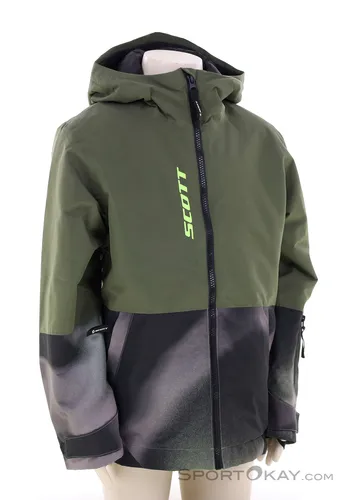 Scott Kinder Ultimate Dryo Jr Jacke (Größe 152, oliv) - Wetterfeste Kinder-Skijacke mit warmer Fütterung, ideal für aktive Wintertage. Bequem und funktional, perfekt für den Spaß im Schnee.