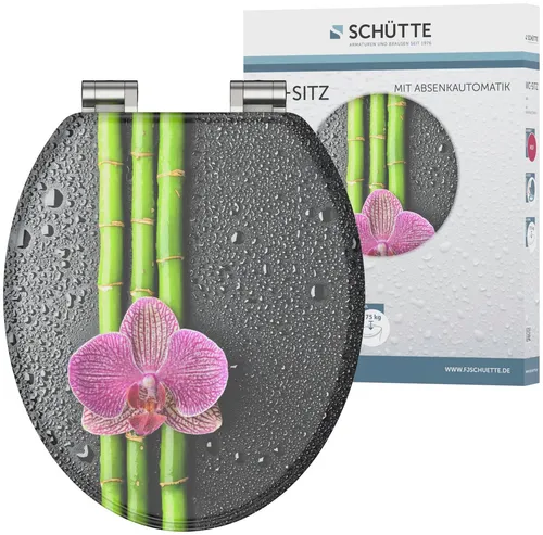 SCHÜTTE MDF WC Sitz ASIA mit Absenkautomatik - WC-Sitz mit geräuschloser Absenkautomatik, hygienischer Oberfläche und universeller Passform für handelsübliche WC-Becken, inklusive Montagezubehör.