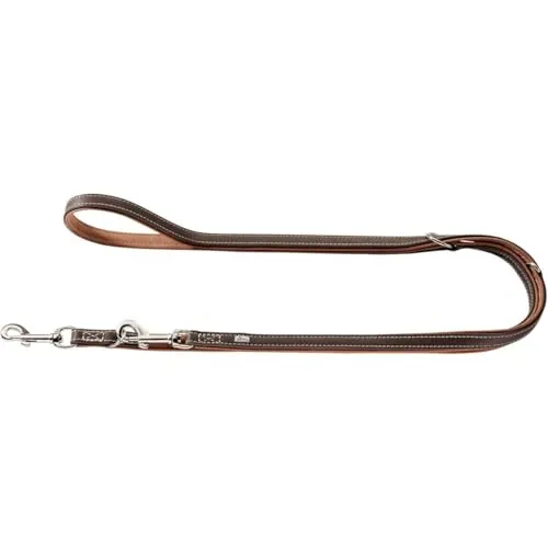 HUNTER PORTO Verstellbare Hundeführleine aus Leder - Klassische Hundeleinen, 3-fach verstellbar aus pflanzlich gegerbtem Olivenleder, besonders weich und griffig. Ideal für komfortable Spaziergänge mit Ihrem Hund.
